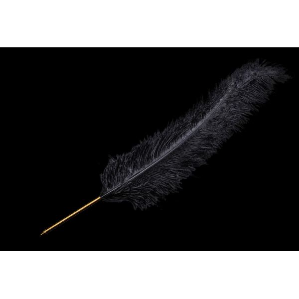 Tickler Black Ostrich 65 cm